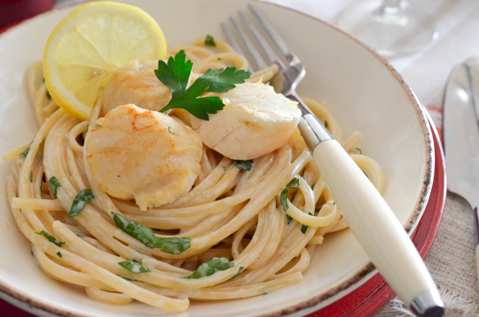 Linguine Saint Jacques Creme Persil (7 Sur 7) Linguine Saint Jacques Creme Persil (7 Sur 7)
