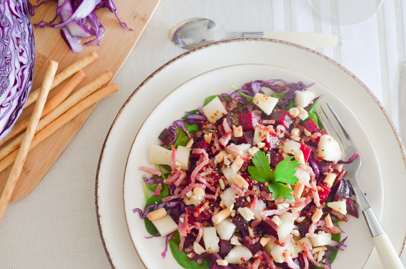 Salade Chou Rouge Bacon Gressins 7 Sur 7 Salade Chou Rouge Bacon Gressins 7 Sur 7