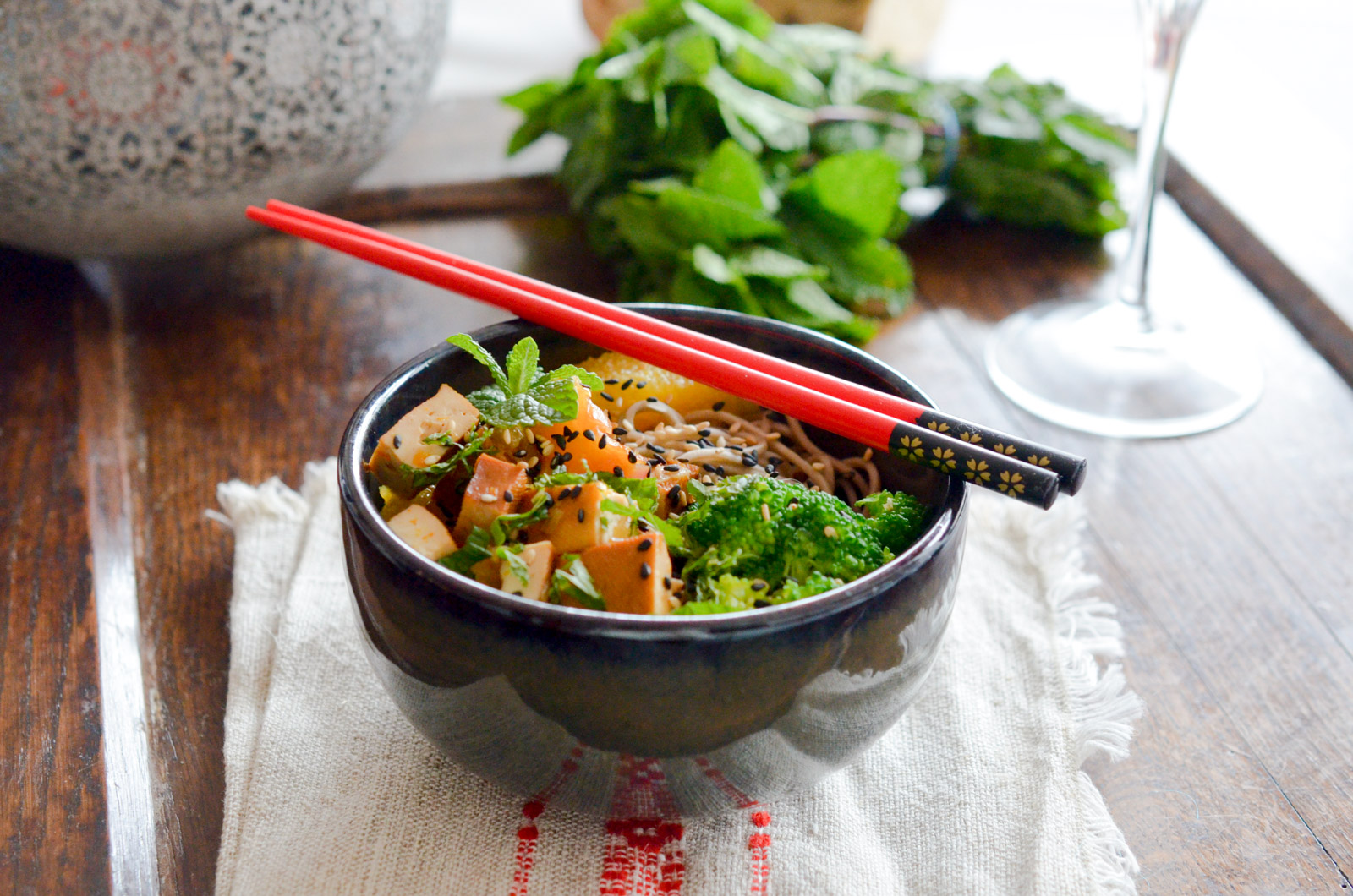 Soba Tofu Fume Miel Soja Orange Brocoli Menthe 8 Sur 8 Soba Tofu Fume Miel Soja Orange Brocoli Menthe 8 Sur 8
