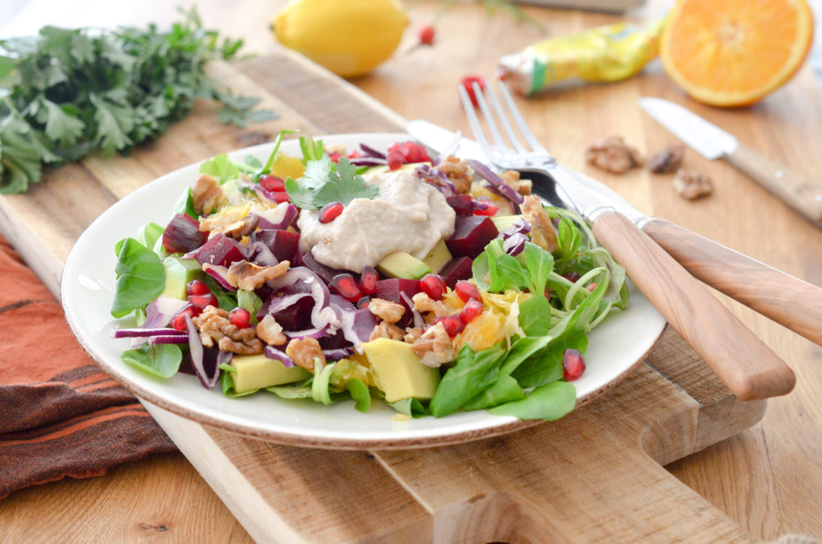 Salade Vegan Houmous Betterave 3 Salade Vegan Houmous Betterave 3