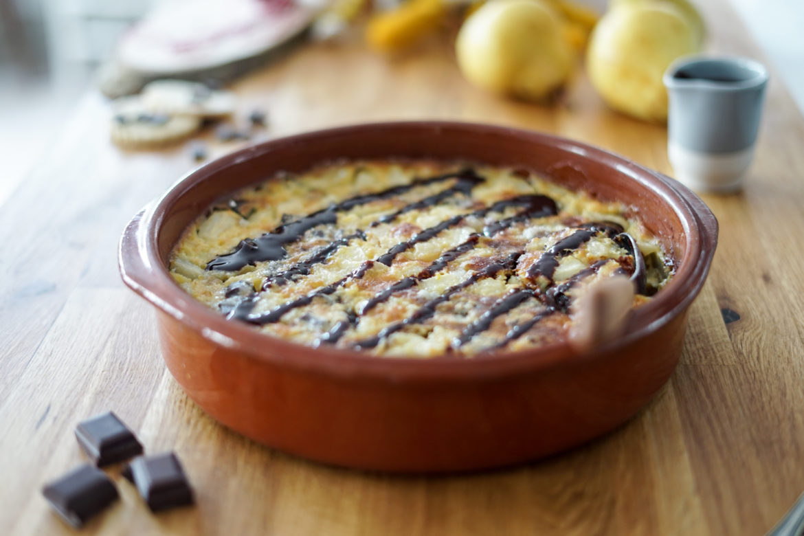Recette Clafoutis Poire Choco Vf Recette Clafoutis Poire Choco Vf